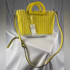 Urban Expressions Yellow and White Crossbody Bag